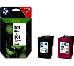 HP 301 Black & Tri-colour Ink Cartridges - Twin Pack